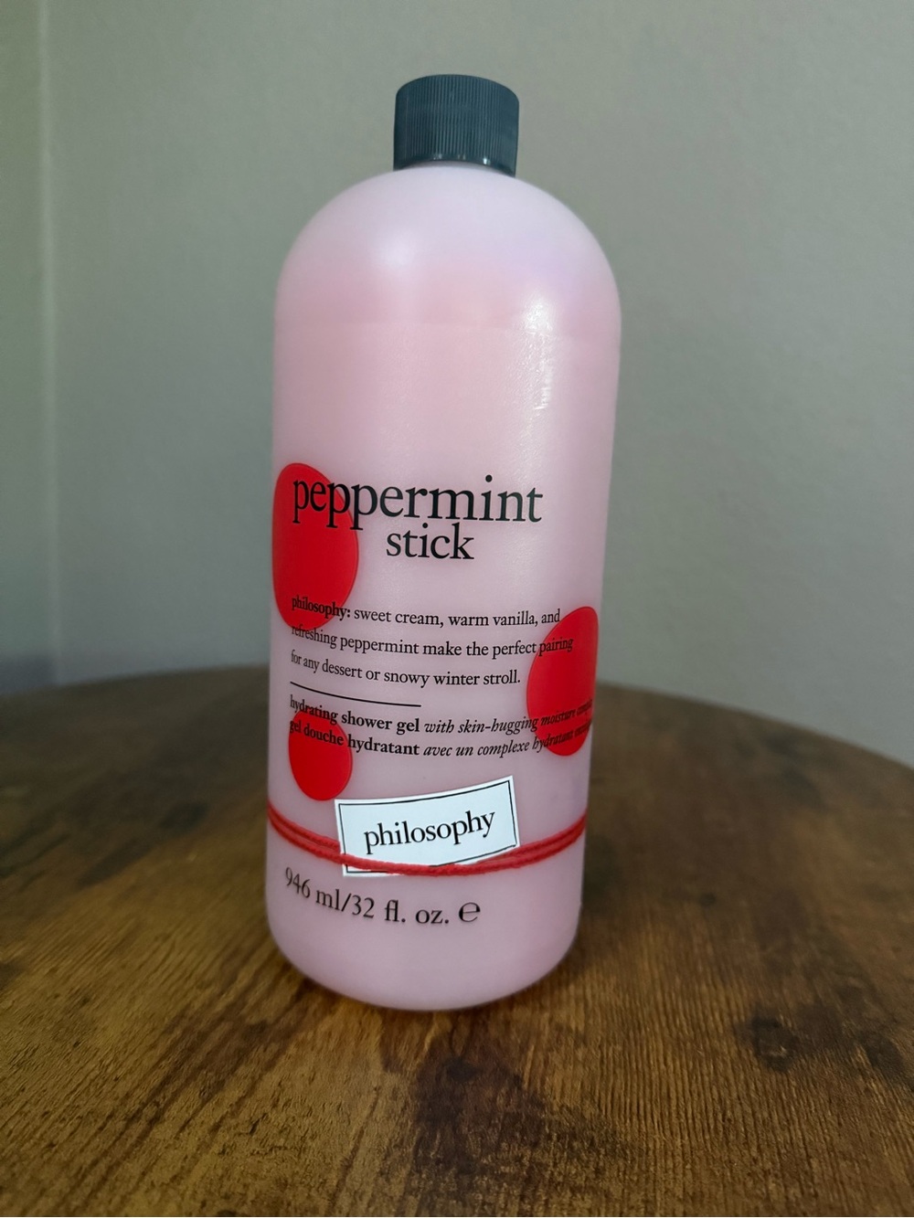 Philosophy Peppermint Stick Body Wash - Pink with Red Accents